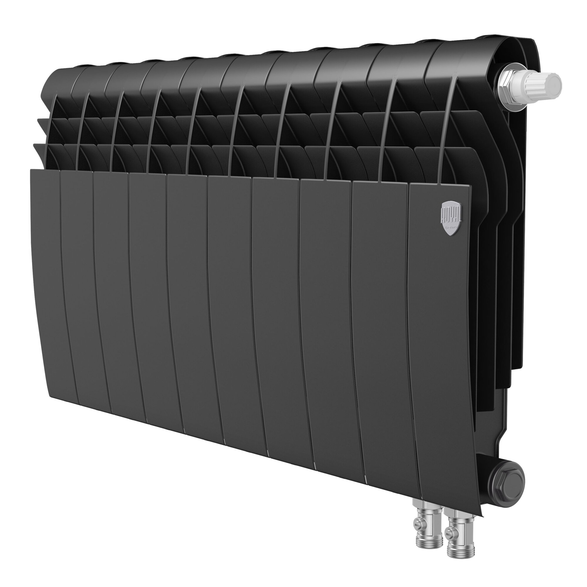 Биметаллический радиатор Royal Thermo BiLiner 350 Noir Sable 10 секции нижнее правое подключение цвет черный