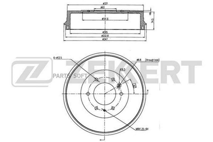 ZEKKERT BS-5526 Барабан торм. задн. Ford Ranger I-III 99- Mazda B-Serie III IV 98- BT-50 06-