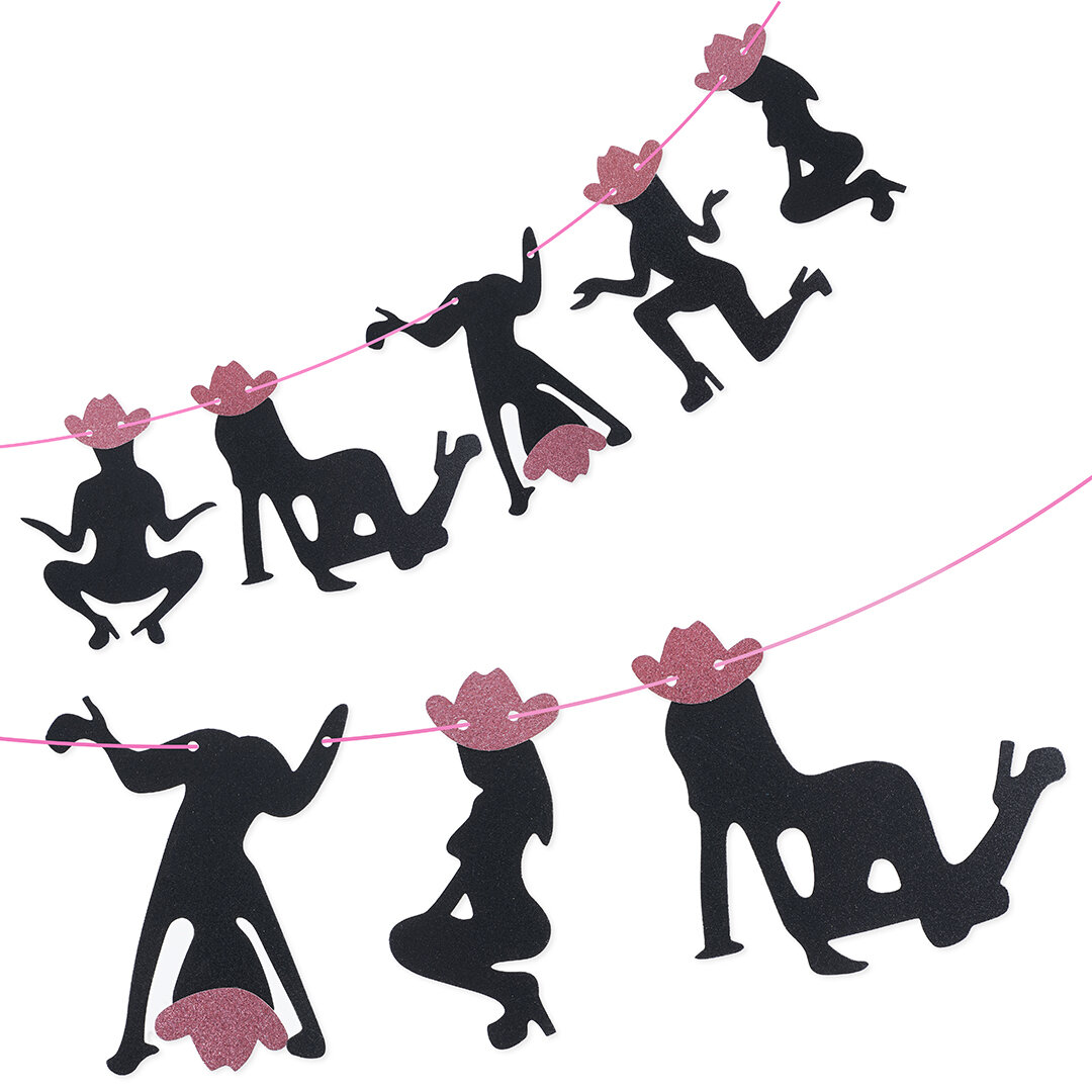 фото Бум. гирлянда на Мальчишник, Черный/Розовое золото, 9 шт.*15 см, 3 м, 1 упак.