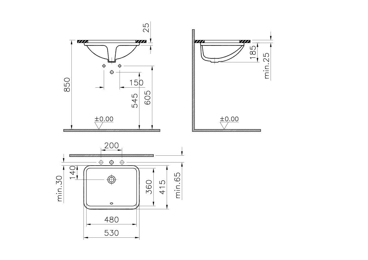 Раковина для ванной Vitra S50 5339B003-0012 белый