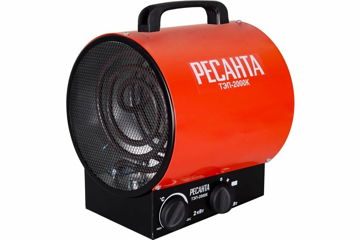 фото Тепловентилятор 2000Вт "Ресанта" тэн,ТЭП-2000К, 220в, 24*21*26см (круглая)
