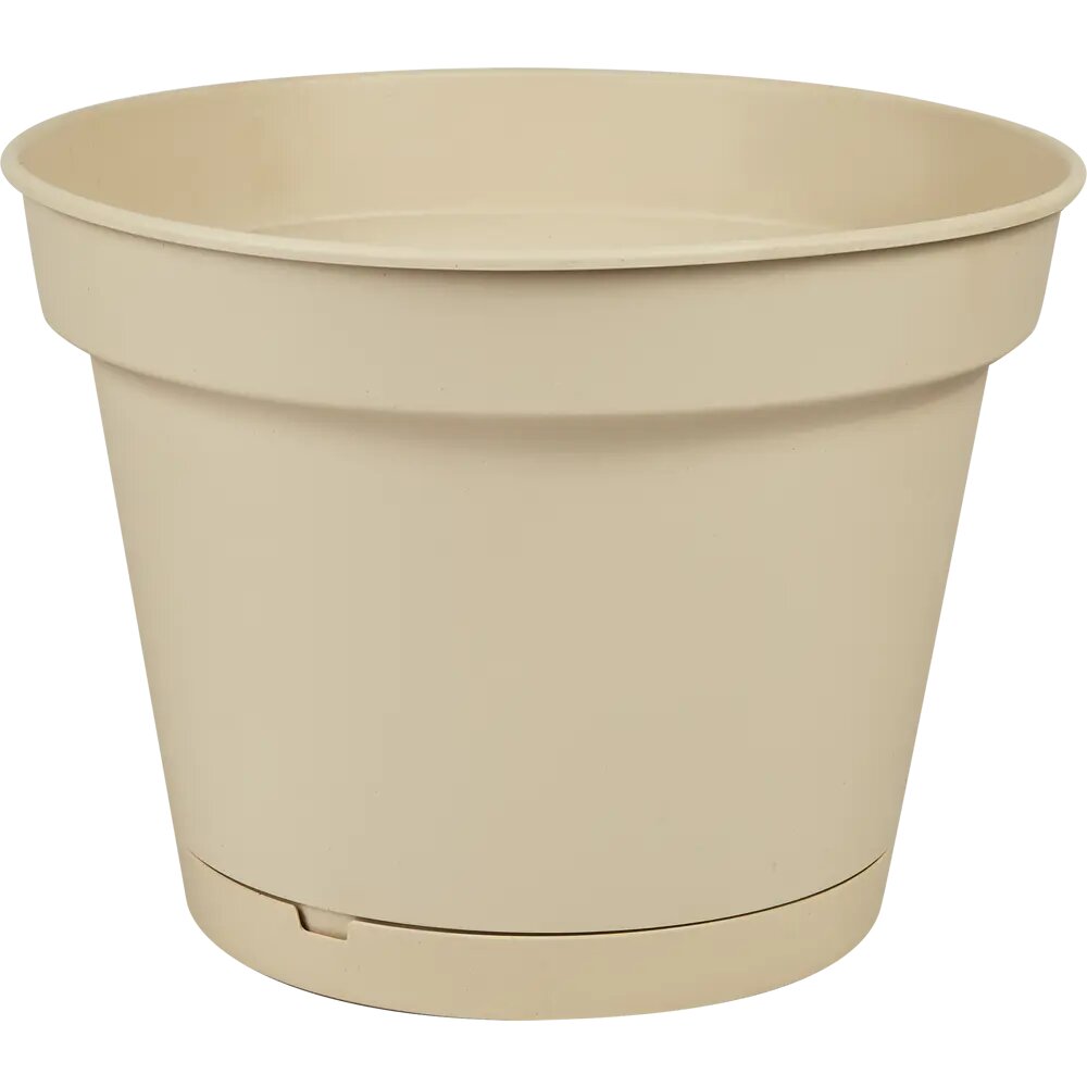 фото Горшок цветочный Idi Land Mint ø310 h22.7 см v10.7 л пластик светло-бежевый
