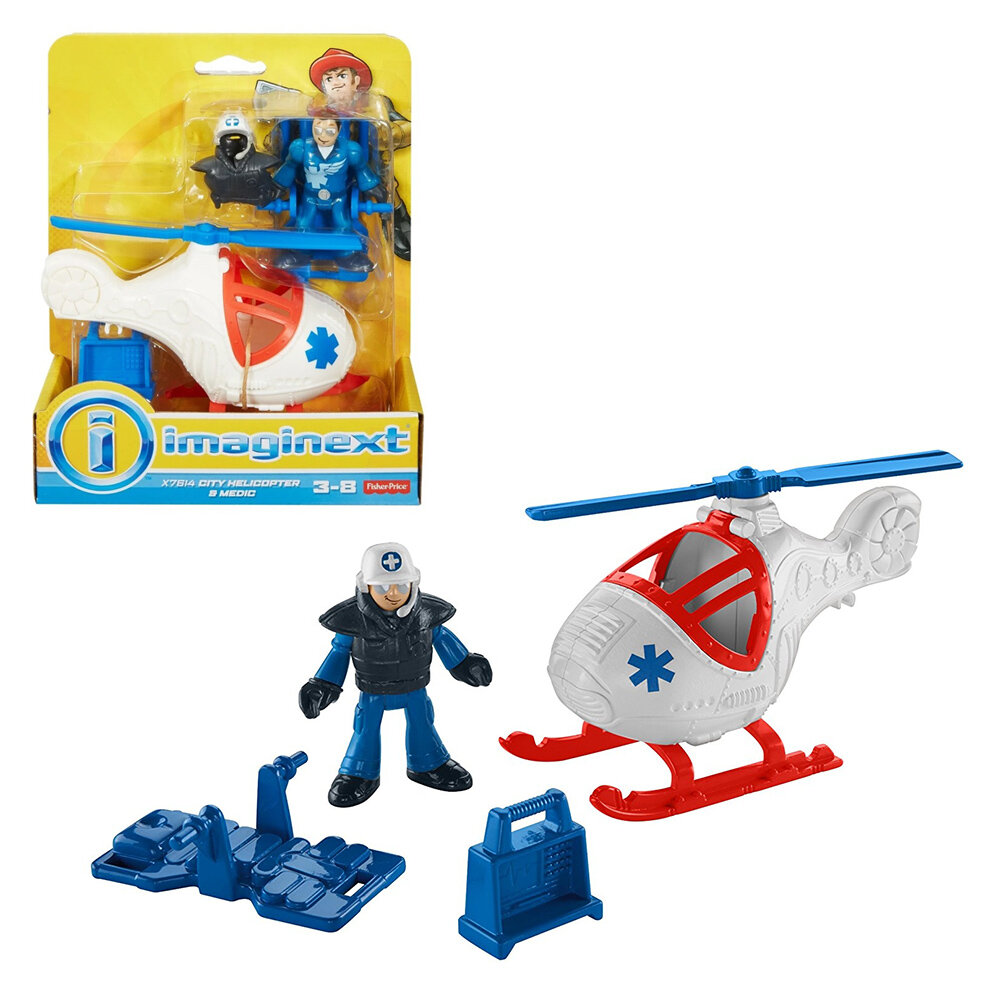 Игровой набор Imaginext Городские спасатели City helicopter & medic, X7614