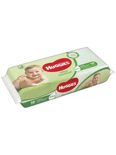 Влажные салфетки Huggies "Ultra Comfort", Natural, Алоэ, 56 шт