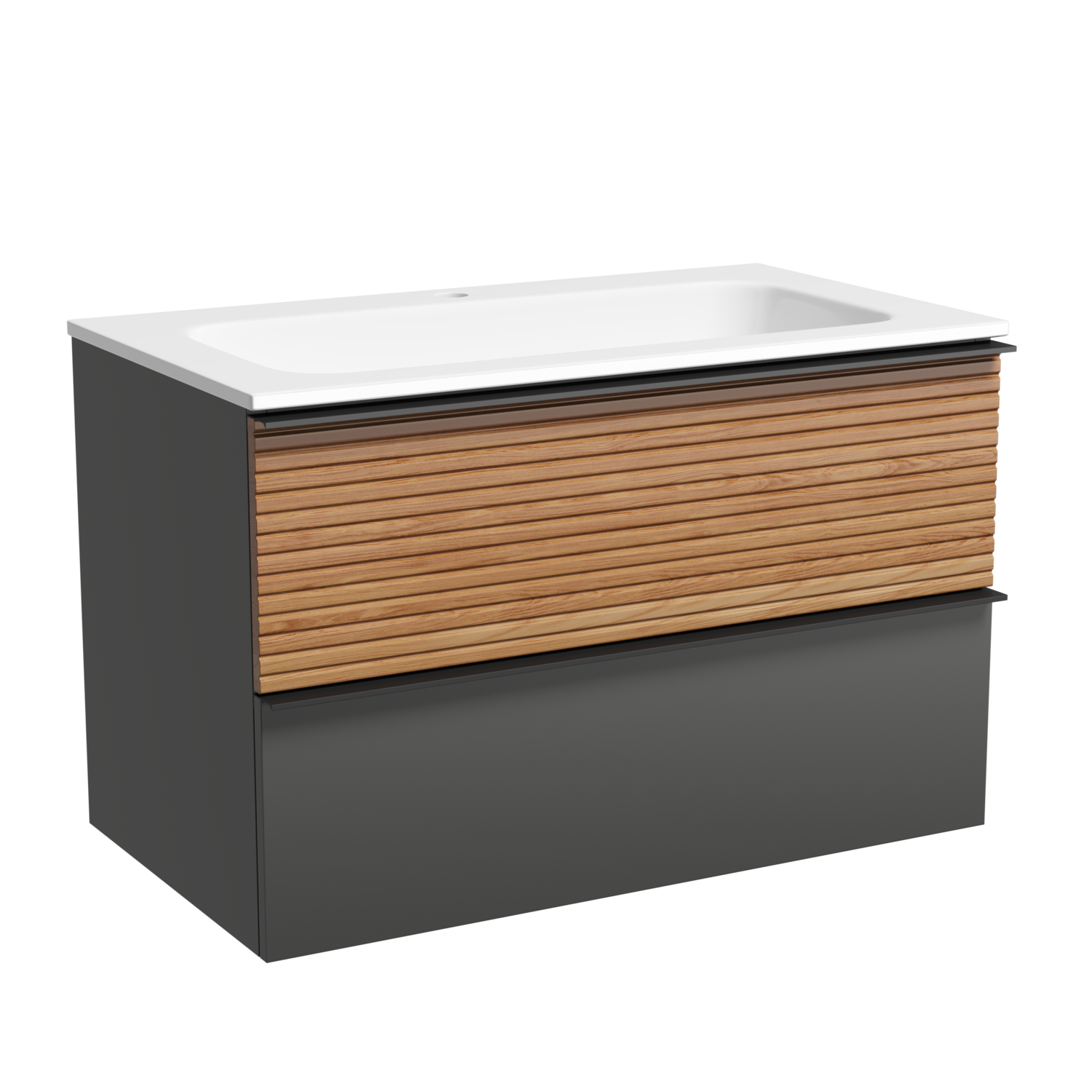 фото Тумба с раковиной Sancos DELTA DL80GR 80 дуб красный/графит