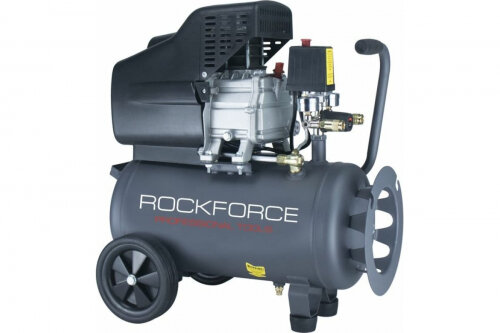 фото Компрессор Rock Force поршневой с прямым приводом, 1.5kW, 198л/мин, 220V, 2850 об/мин, ресивер 24л, медная обмотка электродвигателя, RF-20/24