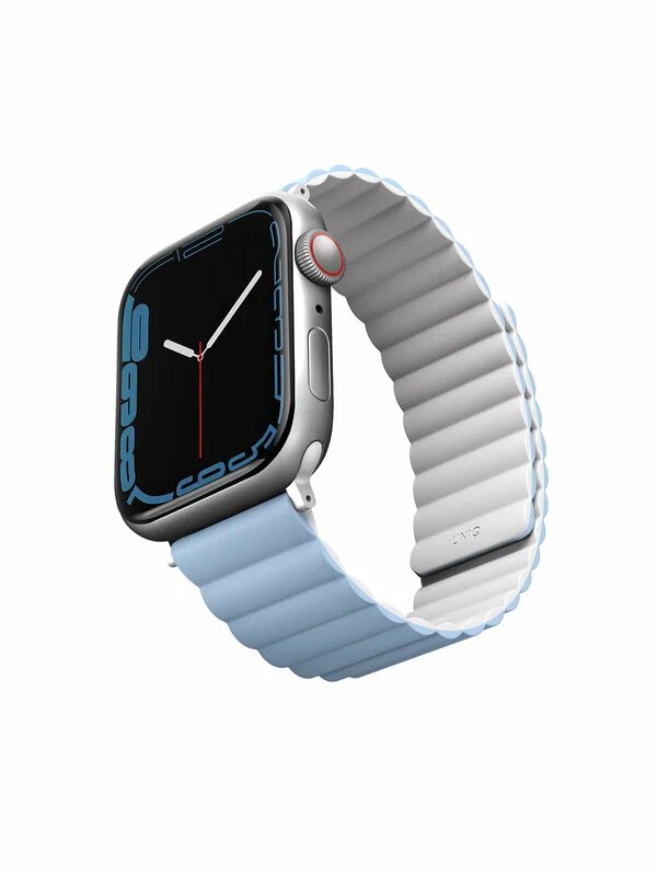 Ремешок Uniq для Apple Watch 49/45/44/42 mm ремешок Revix reversible Magnetic White/Arctic Blue