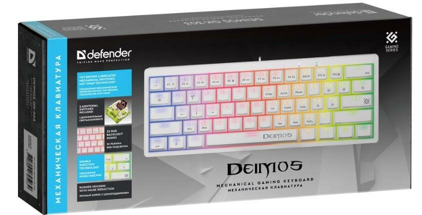 Defender Клавиатура MECHANICAL DEIMOS GK-303 RU RGB 45304 DEFENDER
