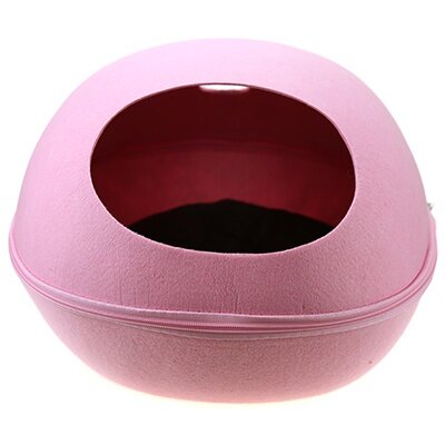 Домик для кошек и собак КНР "Яйцо" 48х38х24 см с подстилкой розовый плотный войлок