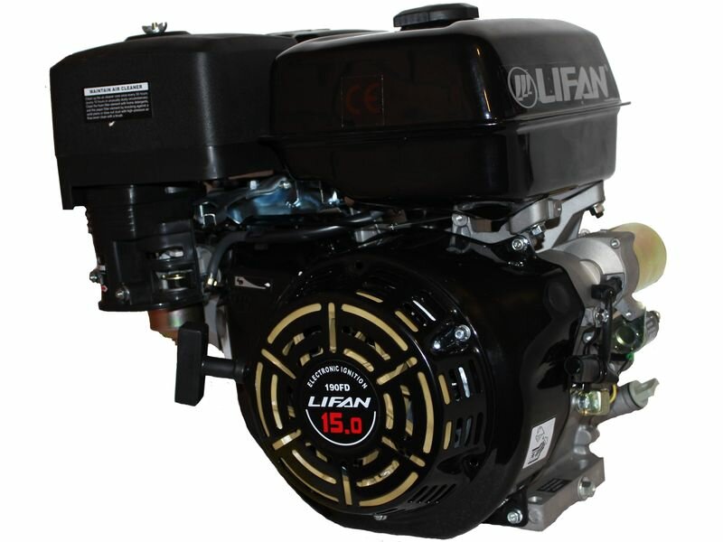Двигатель LIFAN 15 л.с. 190FD (105 кВт 4х такт. бенз. вал 25 мм) + электростартер