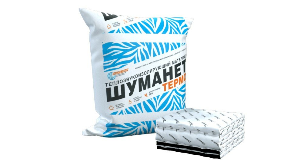фото Шуманет-Термо тепло-звукоизоляционный мат 7000х1400х9 мм (9,8 м²)