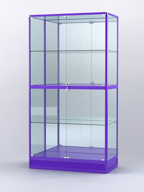 Витрина "алпро" №4-500-3 (задняя стенка - зеркало), Фиолетовый 100 x 50 x 200 см