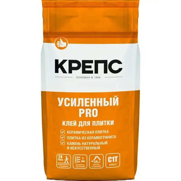 Клей для плитки Крепс Усиленный Pro 5 кг