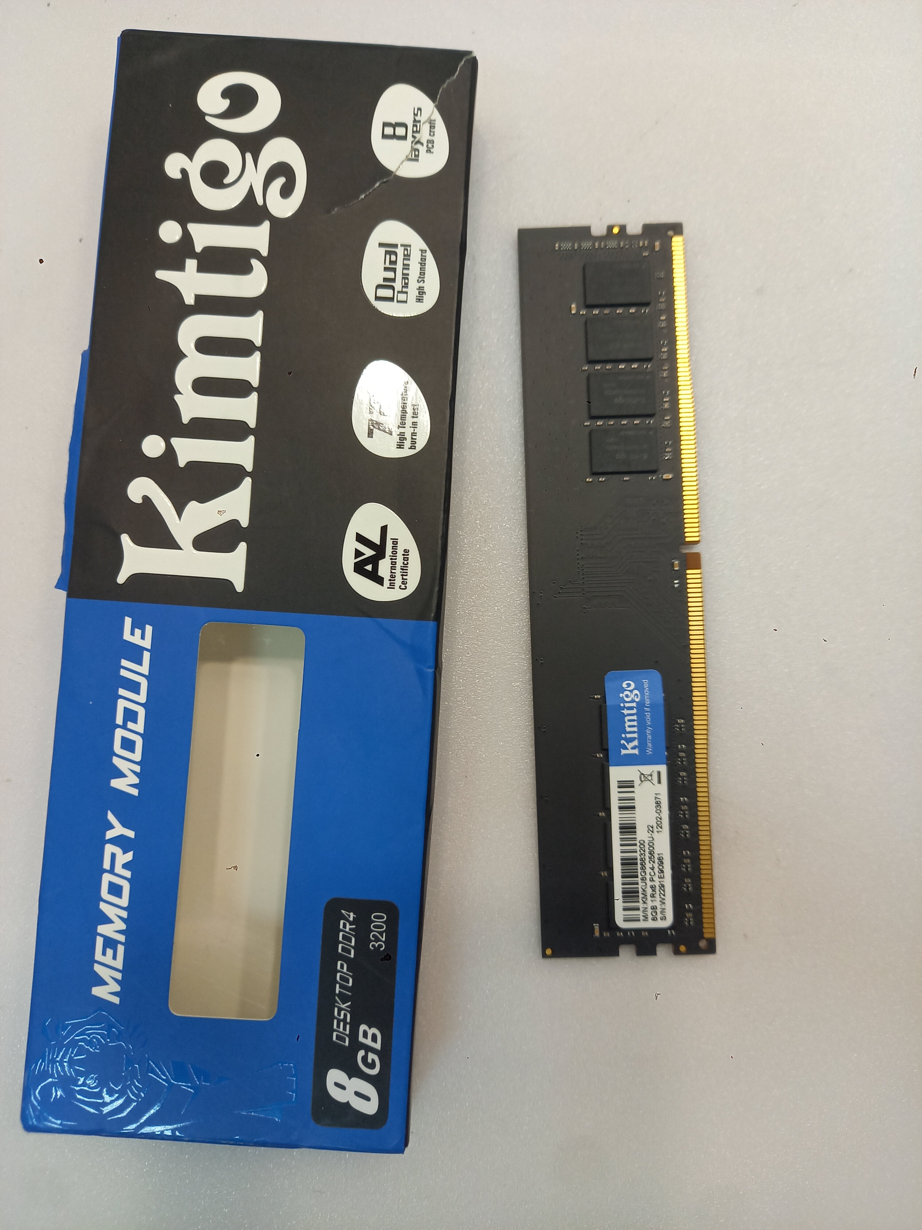 Модуль памяти DDR 4 DIMM 8Gb PC25600, 3200Mhz, KIMTIGO (KMKU8G8683200) (retail)