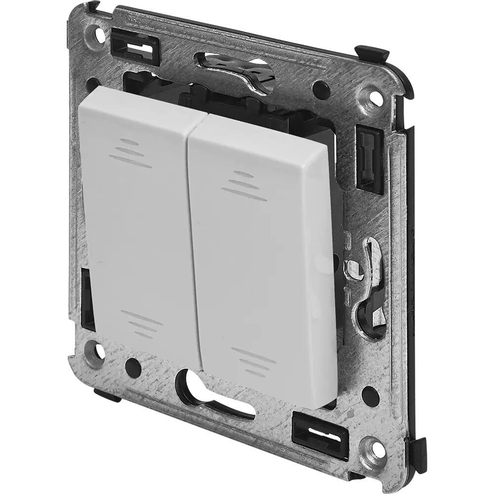 фото Выключатель встраиваемый DKC Avanti 2 клавиши цвет белое облако