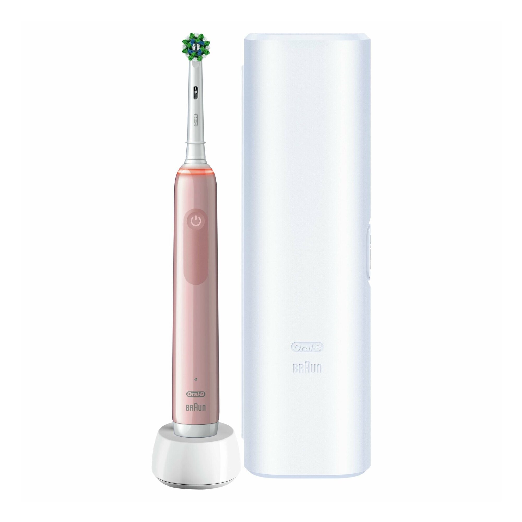 Электрическая зубная щетка Oral-B Pro 3 3500 + Дорожный футляр розовый
