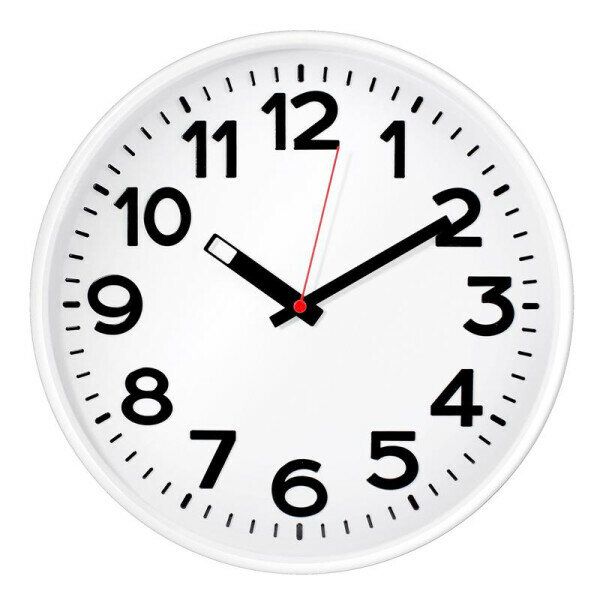 Настенные часы Troykatime Классика в белом, D30 см, пластик, цвет белый - фото №1