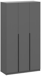 Шкаф 3-х створчатый Нонтон Тивина, с полками, без ящиков, графит серый 120.1x50.6x221.6 см