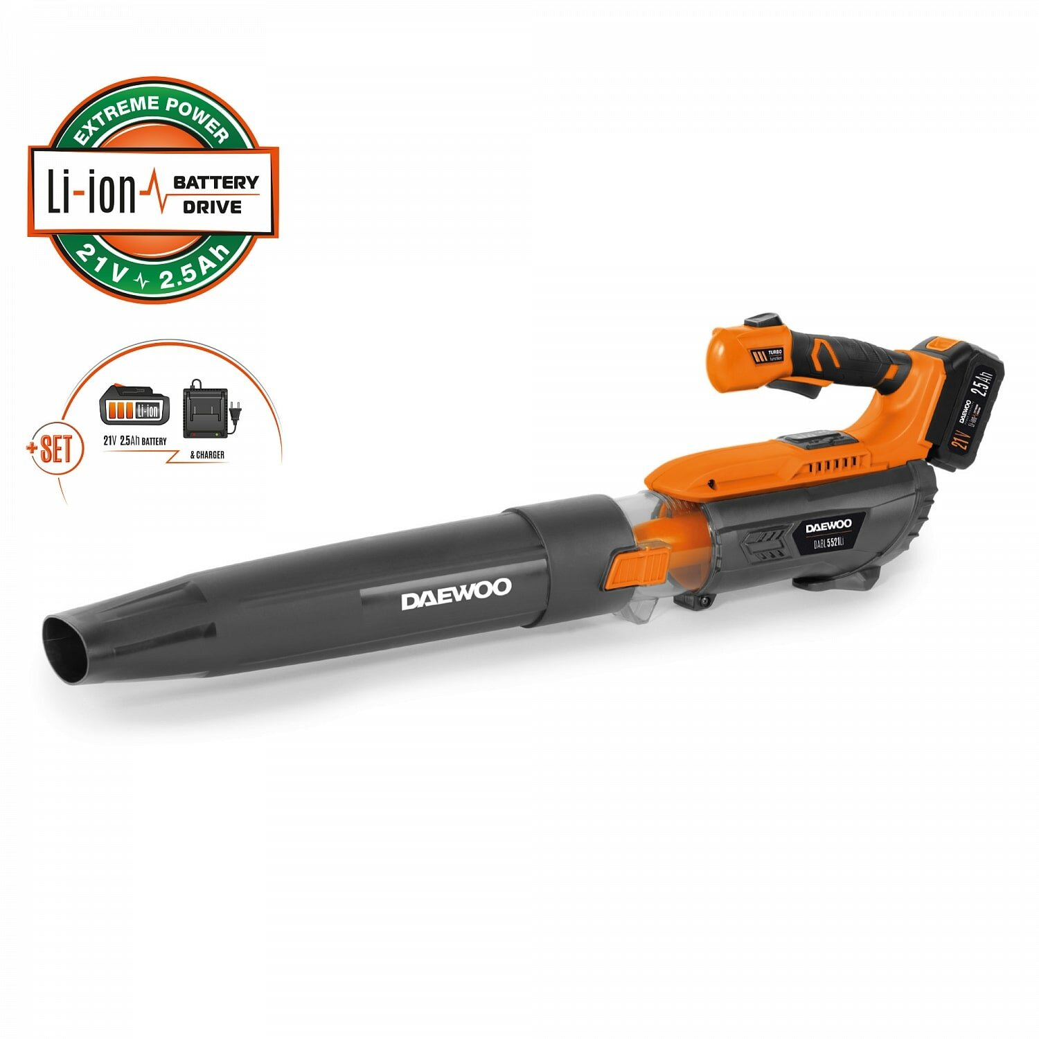 фото Воздуходувка аккумуляторная DAEWOO DABL 5521Li SET с АКБ 2.5 Ач и ЗУ