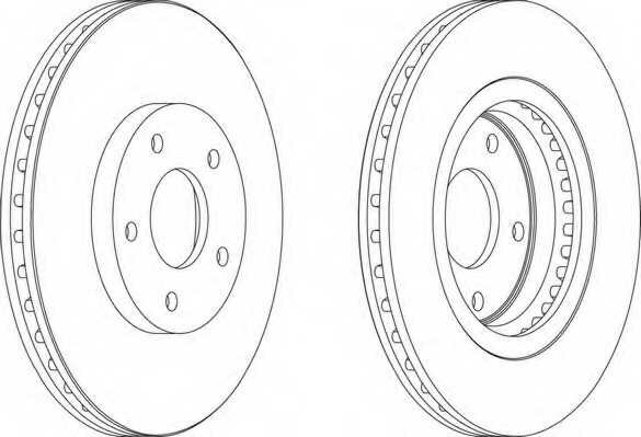 Диск тормозной передний NISSAN Qashqai/X-Trail (кт для NISSAN QASHQAI / QASHQAI +2 I (J10 JJ10) 2.0 dCi Привод на все колеса FERODO DDF1589