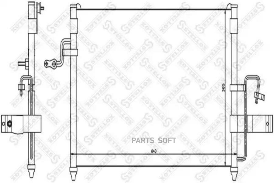 STELLOX 1045062SX 10-45062-SX_радиатор кондиционера!\ Daewoo Nubira 1.6/2.0 16V 97>