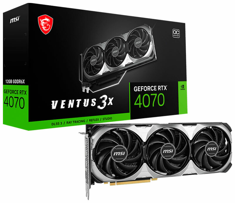 Видеокарта MSI GeForce RTX 4070 VENT 3X E 12G OC (RTX 4070 VENTUS 3X E 12G OC)