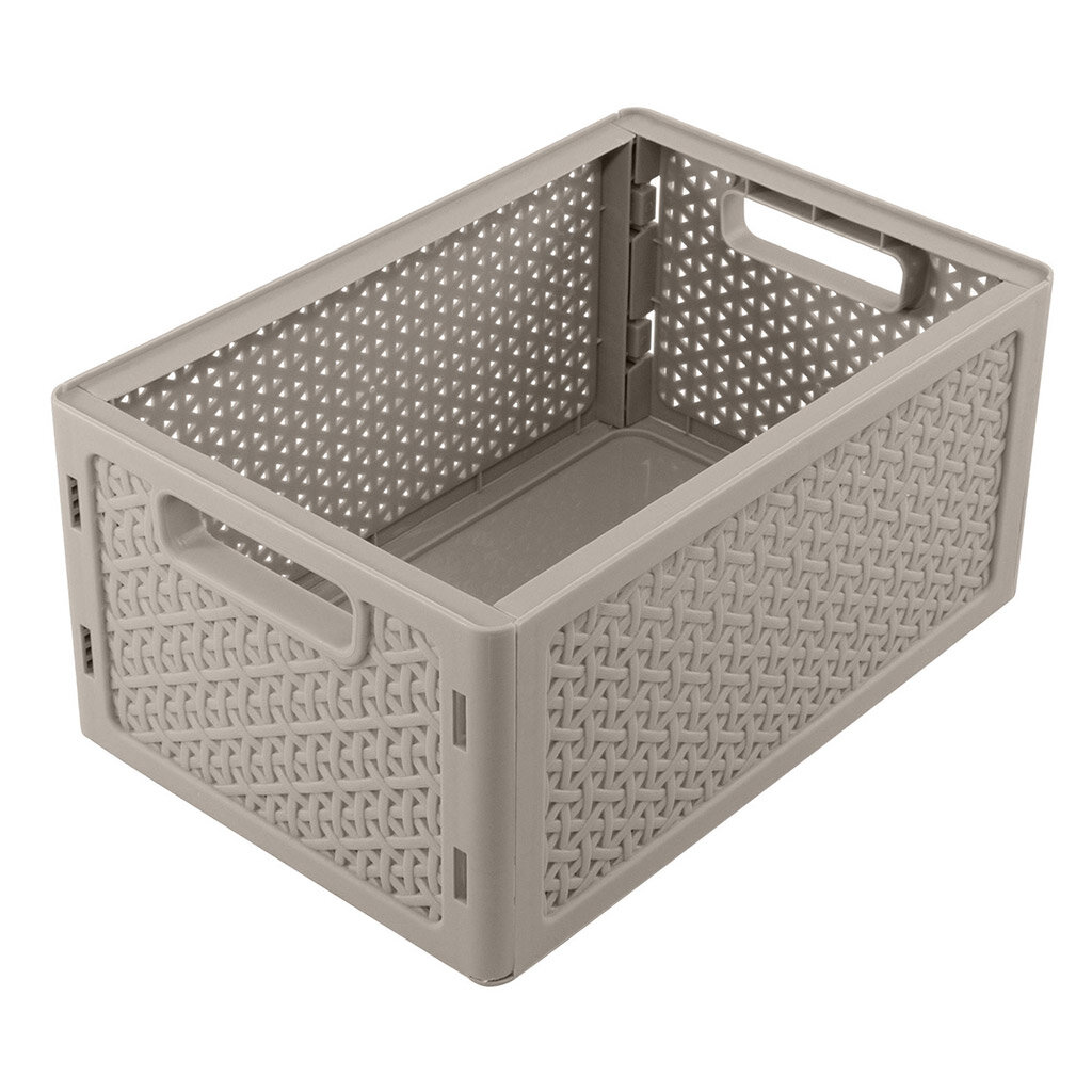 Контейнер-ящик для хранения Plast team "Wenge", пластмассовый, 10 л, 24х16х11 см, складной, серый