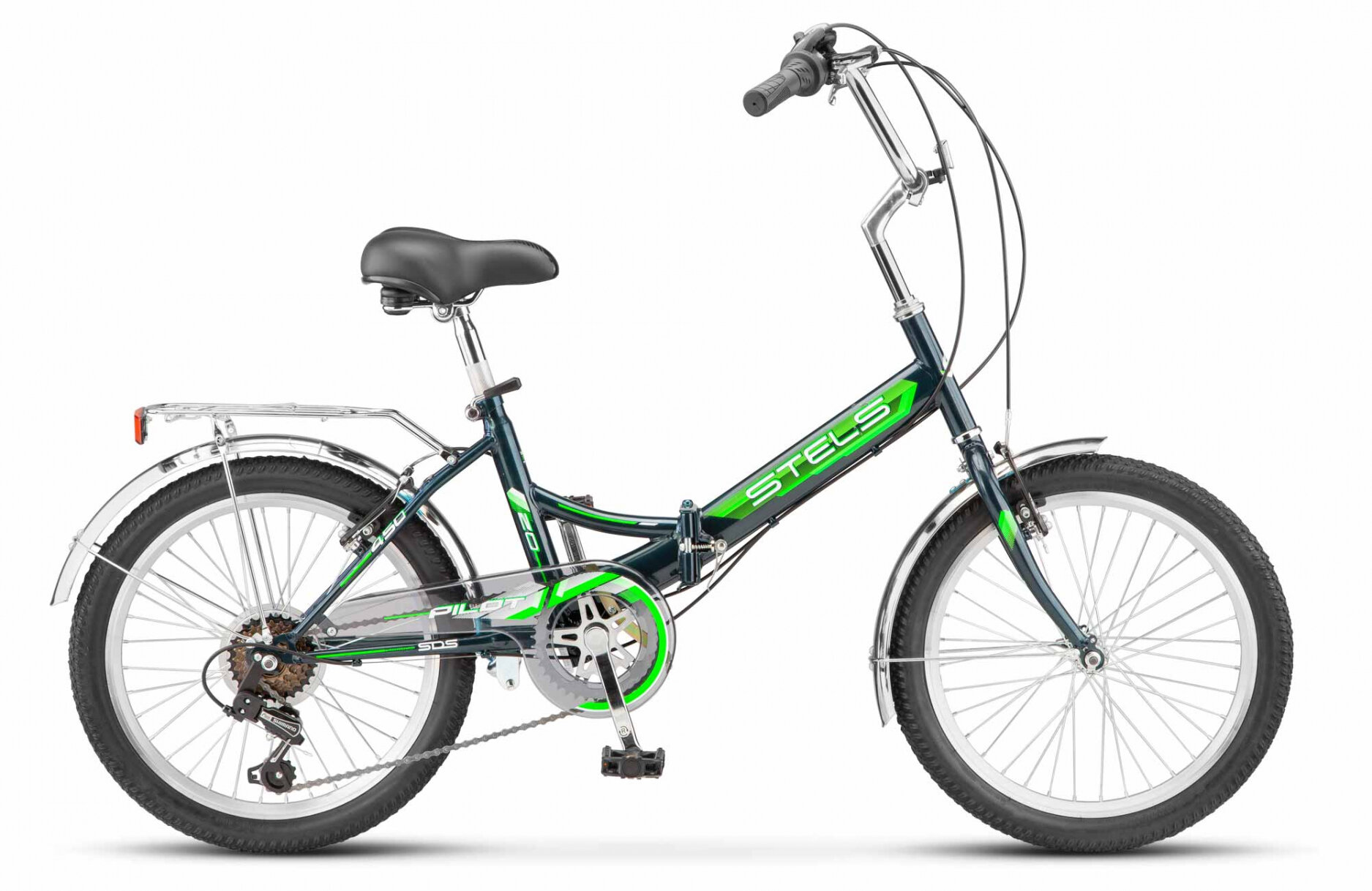 Велосипед STELS PILOT-450 V 20, колесо 20', рост 13,5', сезон 2023-2024, темно-зеленый