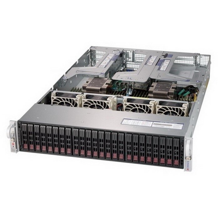 Supermicro Сервер Supermicro SYS-2029U-TR4 2U 2xLGA3647 (up to 205W) iC621 (X121PU) 24xDDR4 up to 24x2.5 SAS/SATA up to 4x2.5 NVME Gen3 (optional) 4x 1000Base-T (i350) 2x PCIE x16 4x PCIE x8 LP 1x PCIE x8 LP