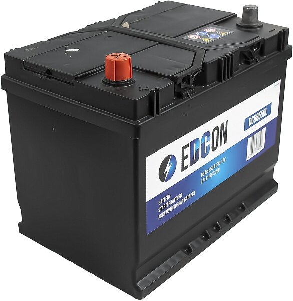 Аккумулятор автомобильный EDCON 68Ah 550A ПП (260x173x225) D26R 260x173x225