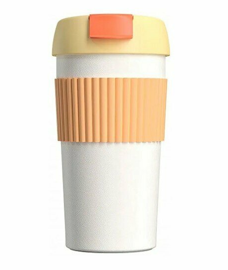 фото Термокружка Xiaomi Kiss Kiss Fish Rainbow, белый с оранжевым, 0,49 л., узкое горло.