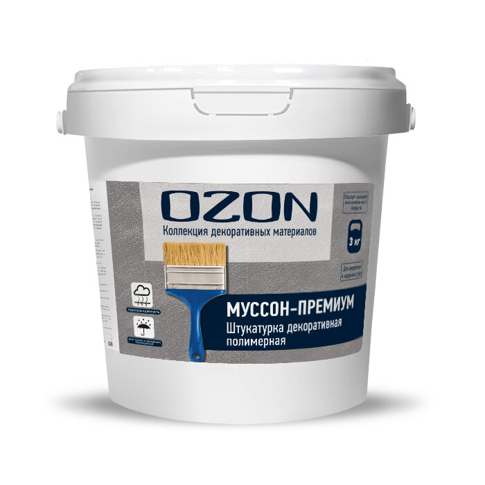 Штукатурка декоративная OZON "Муссон-Премиум" песчаная Вес 1 кг