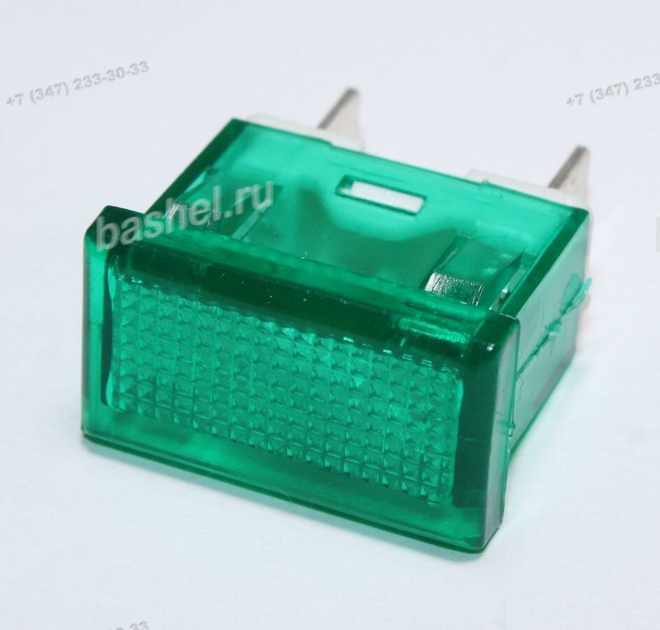 фото Лампа сигнальная YL238-01 зеленая неон 230В прямоугольная энергия электротовар