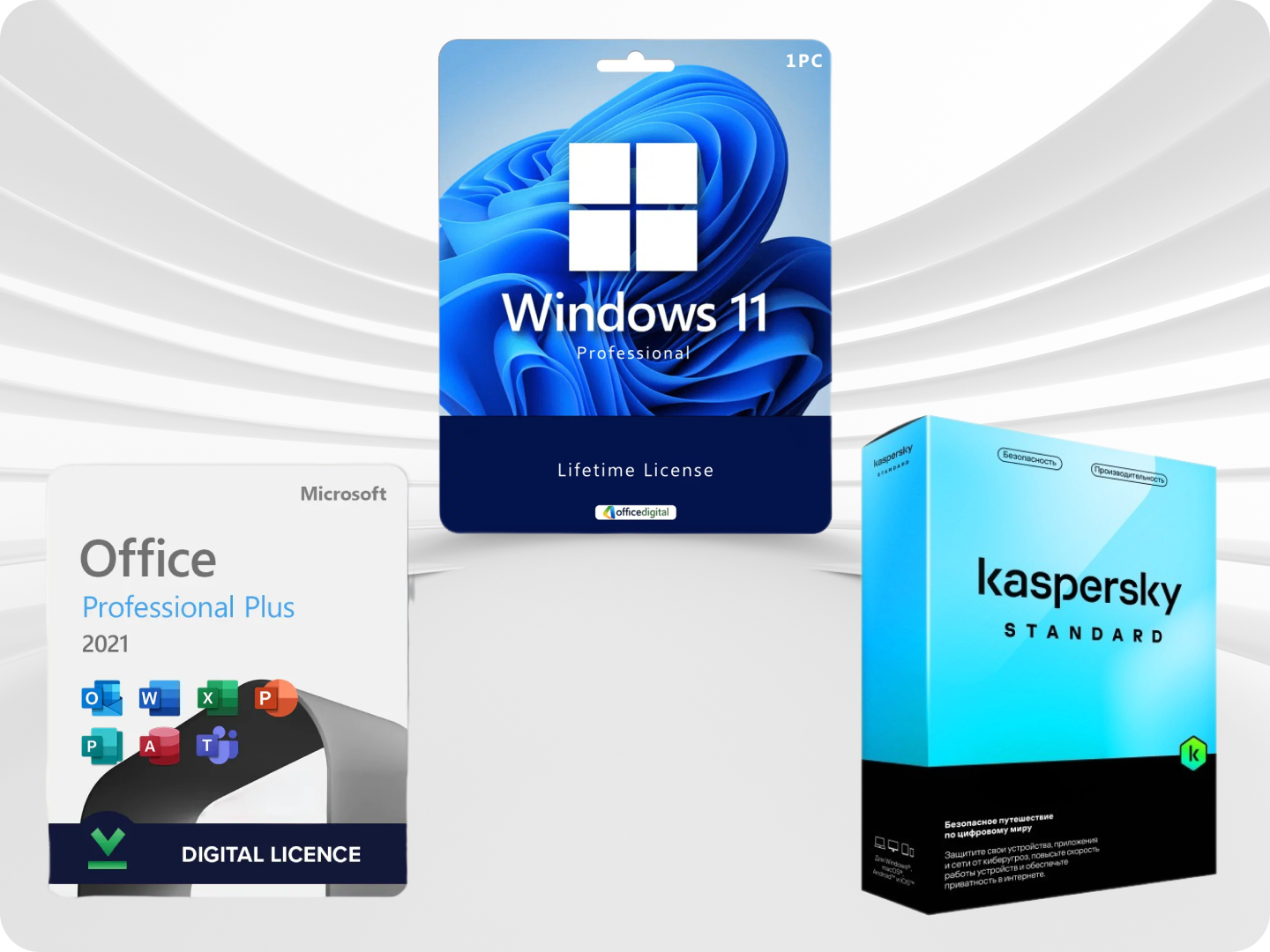 WINDOWS 11 PRO / OFFICE 2021 / KASPERSKY ( Комплект, русский язык, Лицензия)