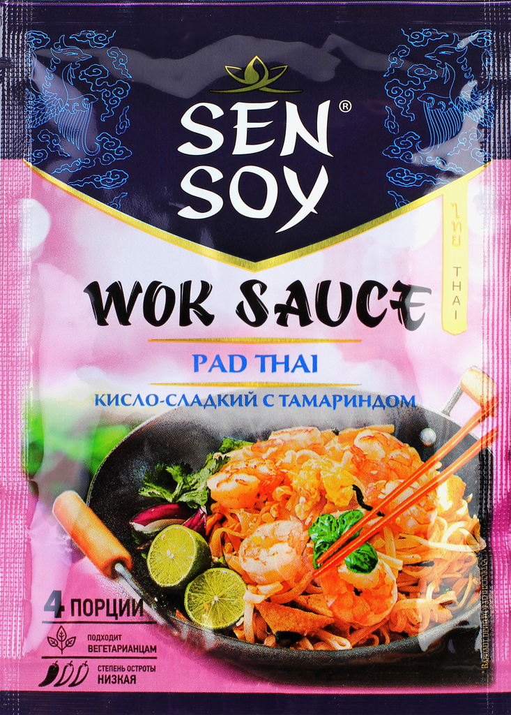 Соус wok для обжаривания лапши SEN SOY Premium Pad Thai, кисло-сладкий с тамариндом, 80г