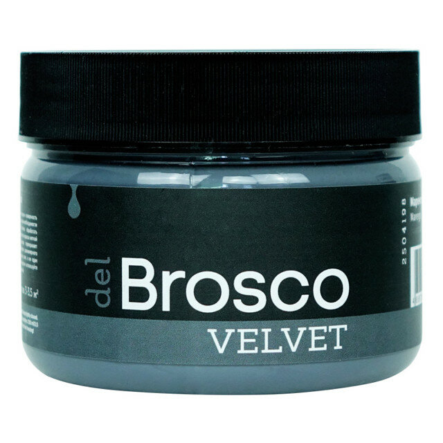Краска акриловая del brosco velvet интерьерная 0,25л серая, арт.2504198