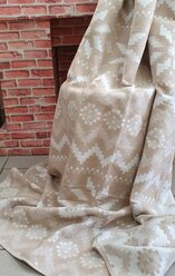 Одеяло хлопковое в канте (Снежинки) бежевое. 140х205