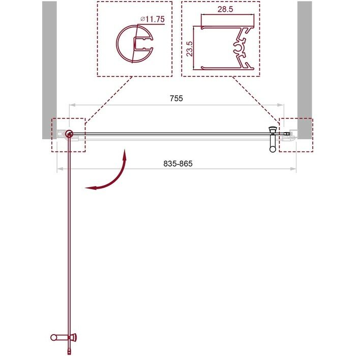 Душевая дверь BelBagno Uno 85х190 прозрачная, хром (UNO-B-1-85-C-Cr)