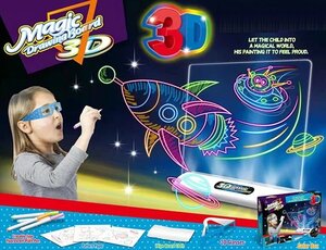 Доска для рисования КНР "Magic Drawing Board 3D", Космос, с магнитной крошкой, в коробке, D3236 (2243346)