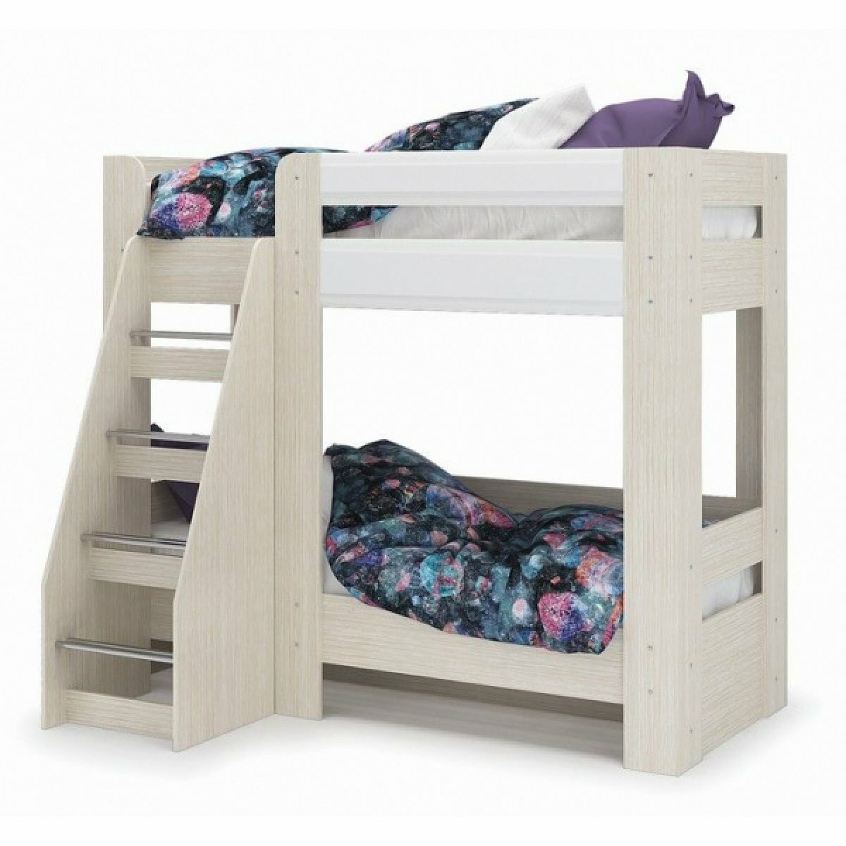 фото Кровать двухъярусная "Симба" 0,8*1,9 м - Белый глянец / Белфорт