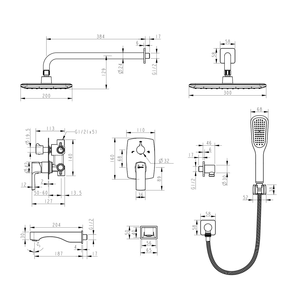 Комплект смесителей Lemark Ursus LM7222BL