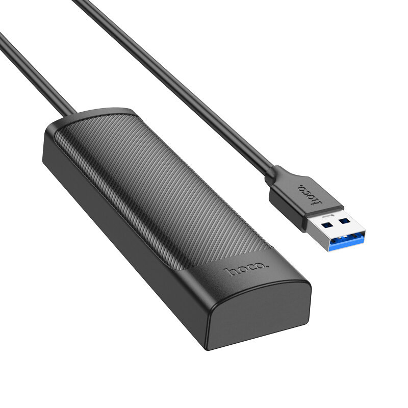 USB Хаб (HB41) с 1 USB на 1 USB 3.0 + 3 USB 2.0, HOCO, L=1.2M, черный