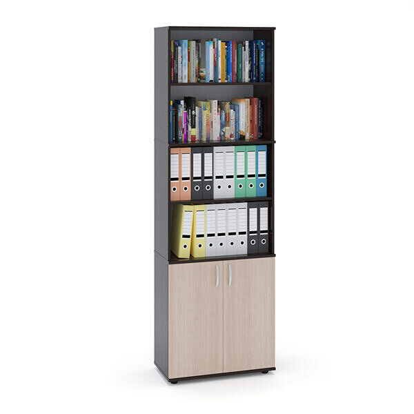 фото Стеллаж ВР Сокол ШУ-41, цвет дуб венге/белёный дуб