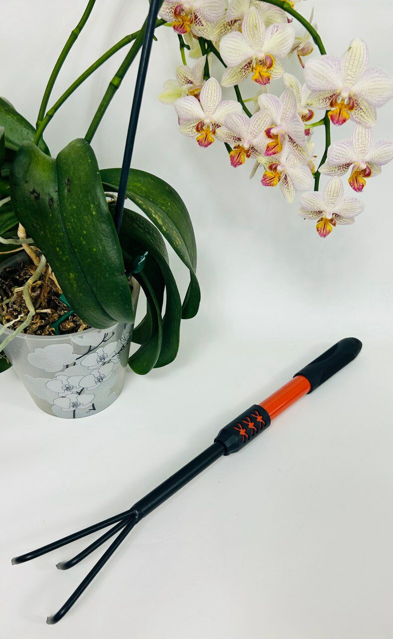 Рыхлитель садовый 3-зубый с удлиненной пластиковой ручкой 49 см - фотография № 2