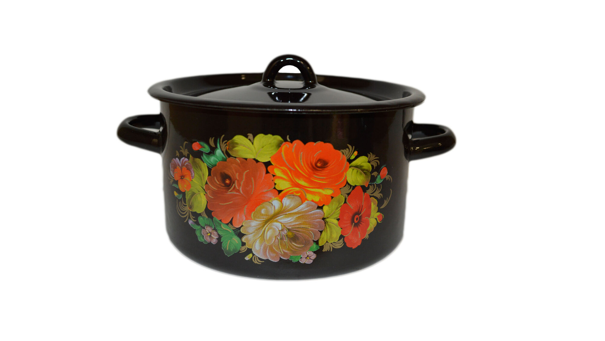 фото Кастрюля эмаль 1.5Л ЦИЛ жостово черн 1С15С/1 (8) череповец