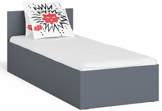 Кровать Мори 800 цвет графит, ШхГхВ 83,5х203,5х70 см, сп.м. 800х2000 мм, без матраса, основание есть