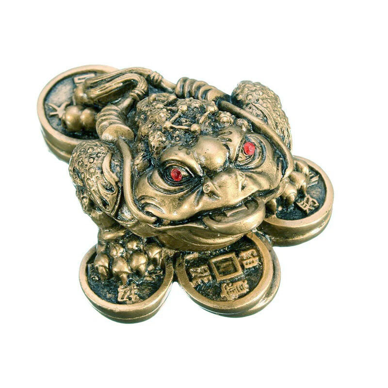 фото Статуэтка жаба ФЕН-ШУЙ на монетах (полистоун, 4 на 7 см.), 1 шт.