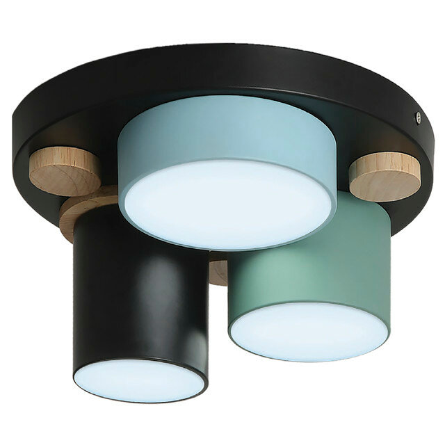 фото Люстра потолочная светодиодная ritter scandia 30вт led дерево черный зеленый