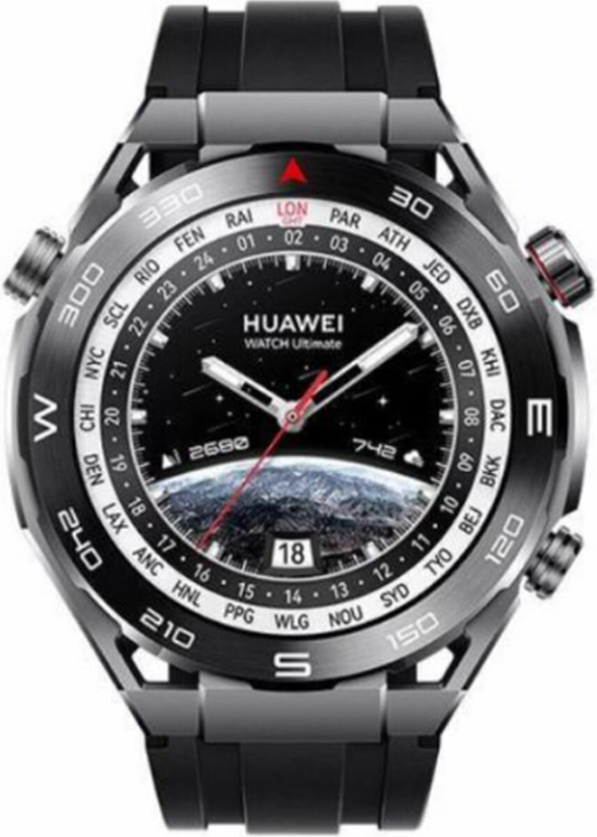 Huawei Смарт-часы HUAWEI WATCH Ultimate Black HNBR Strap(Colombo-B19)