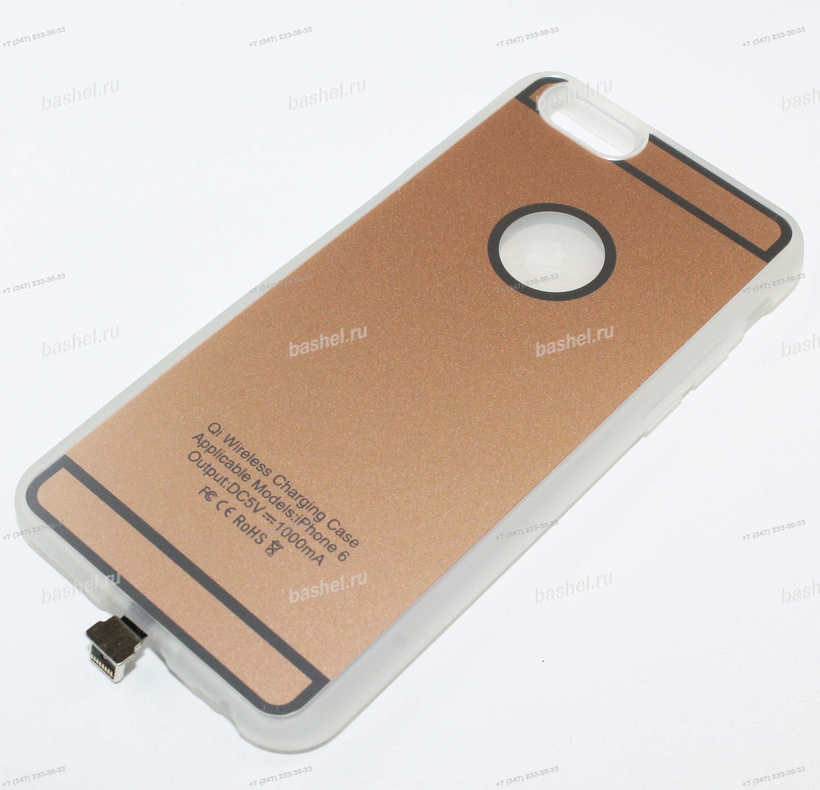 Чехол-адаптер для беспроводной зарядки Qi Apple iPhone 6 золото 5,5"